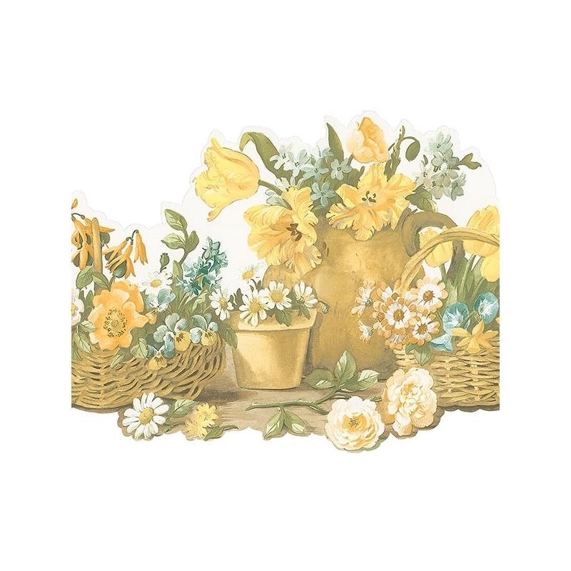 Sample FK78466DC Yellow Floral wallpaper Norwall Wallpaper