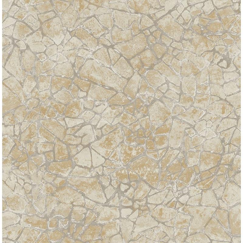 Acquire MW30205 Metalworks Metallic Gold Stone by Seabrook Wallpaper