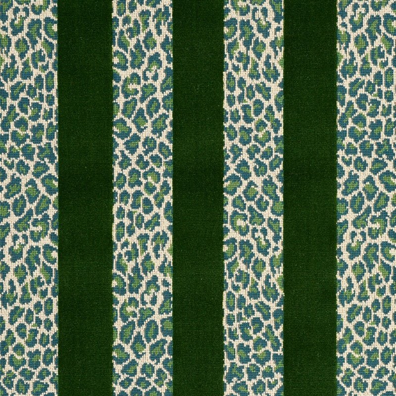 Find 77141 Guepard Stripe Velvet Emerald by Schumacher Fabric