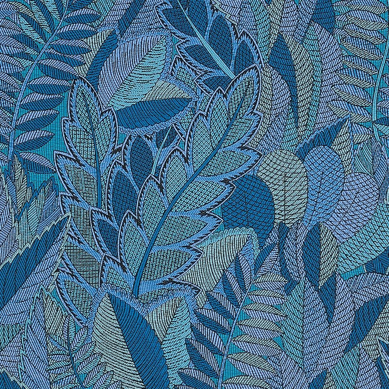 Purchase sample of 80563 Japura Forest, Blues by Schumacher Fabric
