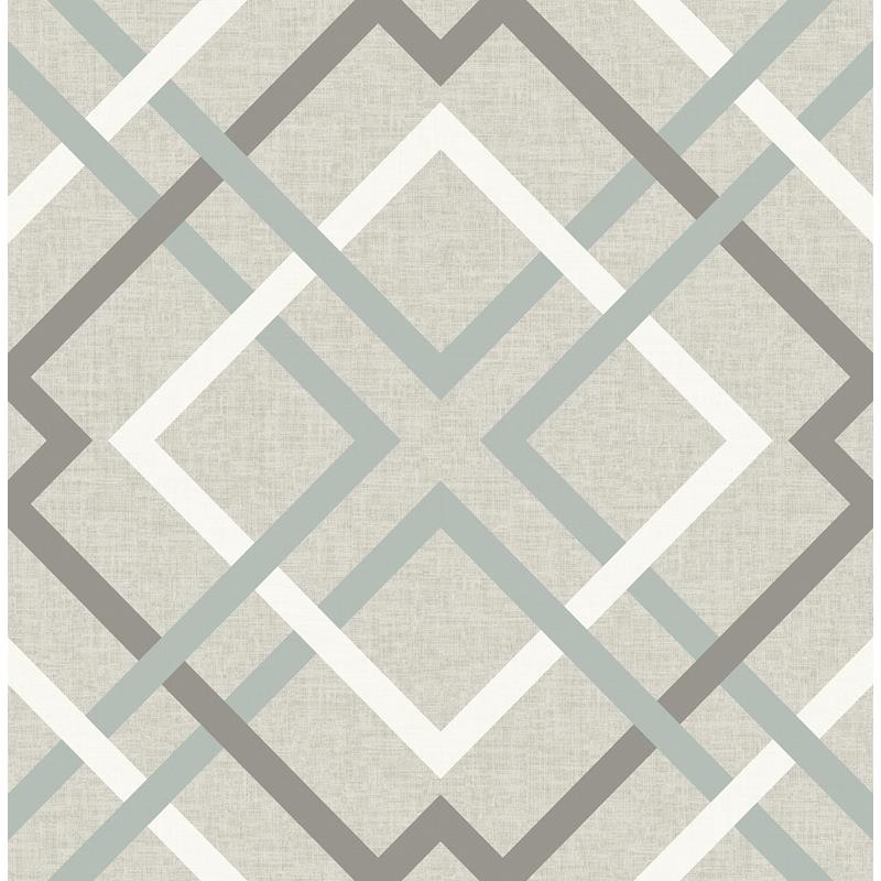 Sample 2904-22649 Fresh Start Kitchen and Bath, Saltire Taupe Geometric Wallpaper by Brewster