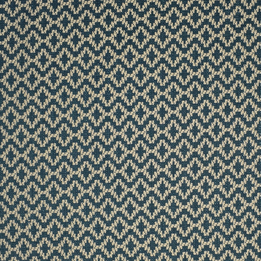 View F1974 Petrol Blue Geometric Greenhouse Fabric