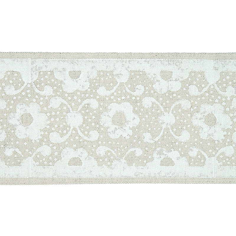 Sample 79120 Brinda Hand Blocked Tape, Ivory By Schumacher Trim