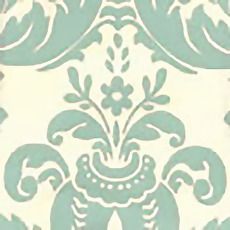 Sample 302155W Monty, French Green On Off White by Quadrille Wallpaper