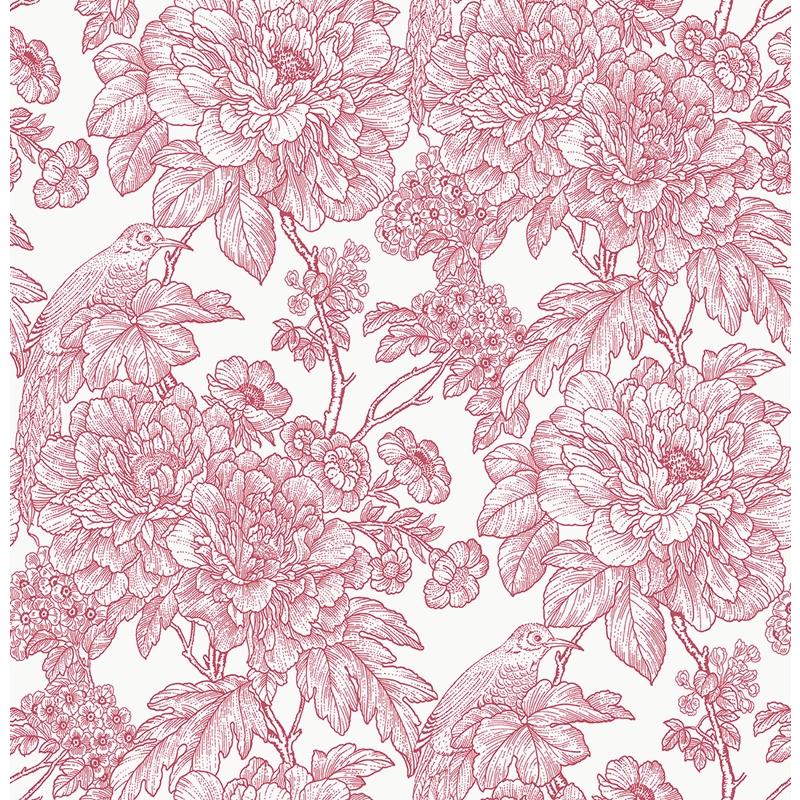 Select 2901-25410 Perennial Birds of Paraside Breeze Red Floral A Street Prints Wallpaper