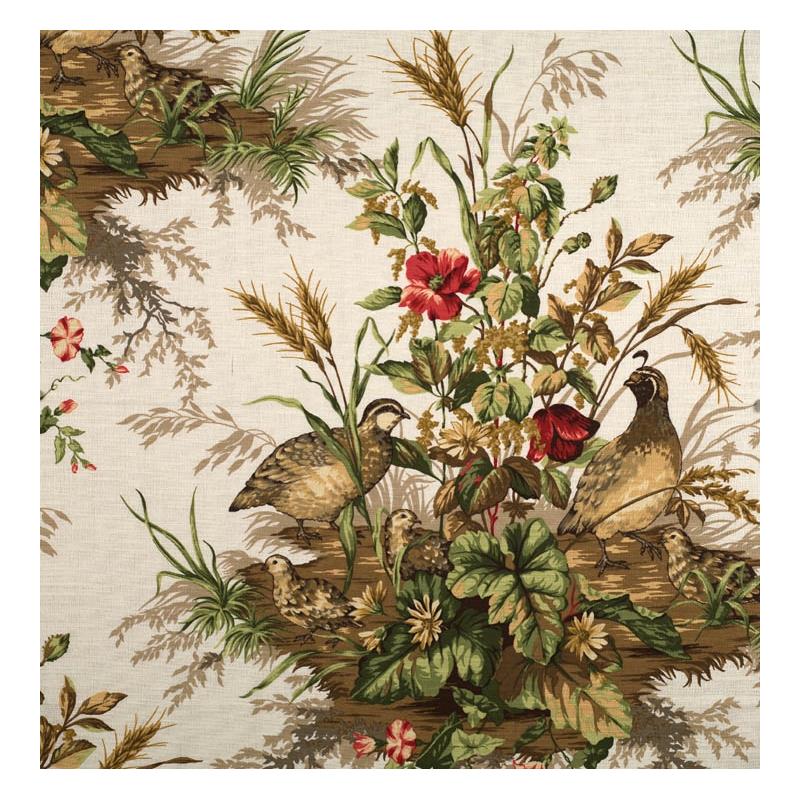 Sample 16310-001 Edwin'S Covey, Multi On White by Scalamandre Fabric (SC 000116310)