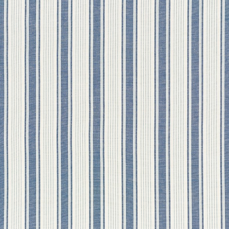 Purchase sample of 73000 Ojai Stripe, Prussian Blue by Schumacher Fabric
