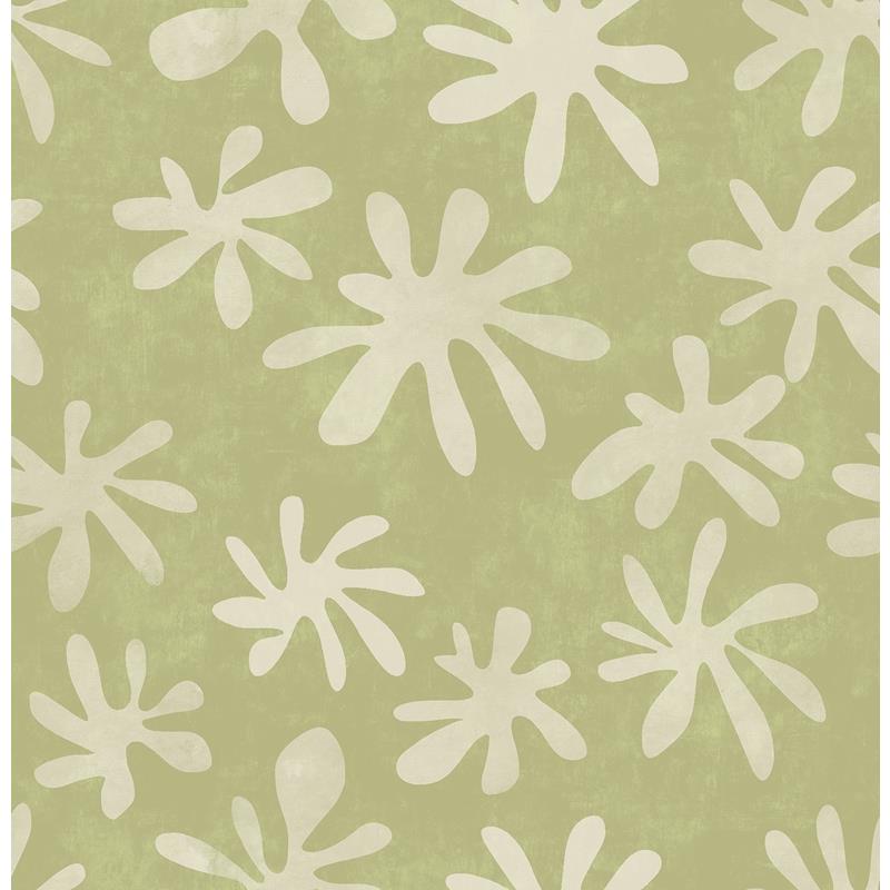 Sample AHS4719 Alja Horvat, Sage Field of Flowers Peel and Stick Wallpaper by NuWallpaper