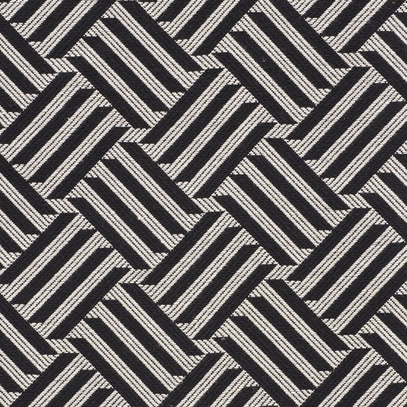 Purchase sample of 73451 Cross Hatch, Black by Schumacher Fabric