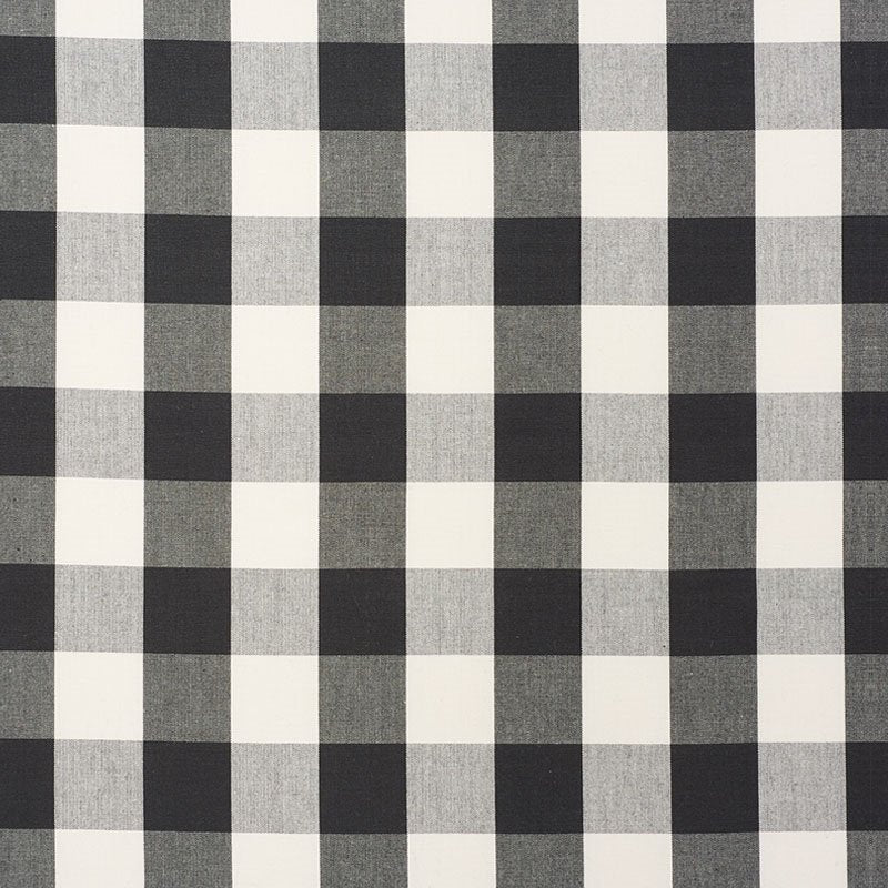 Purchase sample of 63044 Camden Cotton Check, Black by Schumacher Fabric