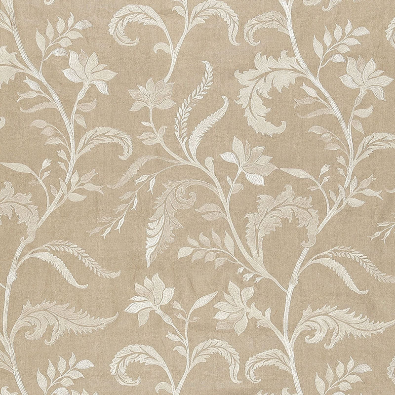 Purchase sample of 65131 Monceau Linen Embroidery, Greige by Schumacher Fabric