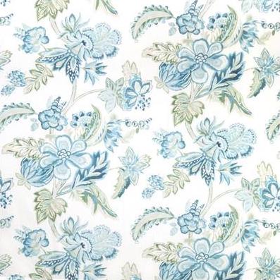 Find 2020191.13.0 Augustine Print Blue Botanical by Lee Jofa Fabric