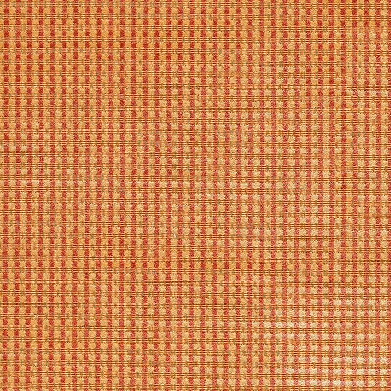 Purchase sample of 62590 Trianon Velvet Check, Terracotta by Schumacher Fabric