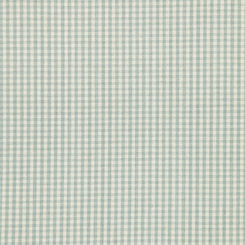 Looking 64622 Barnet Cotton Check Aqua by Schumacher Fabric