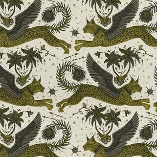 Order F1492/01 Lynx Linen Gold Animal/Insect by Clarke And Clarke Fabric