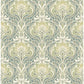 Sample 2970-26151 Revival, Mucha Teal Botanical Ogee Wallpaper by A-Street Prints Wallpaper