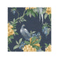 Sample M1661 Archive Collection, Golden Pheasant Dark Blue Floral Wallpaper by Brewster