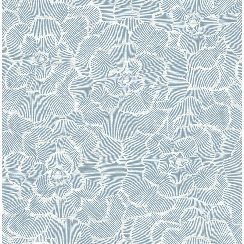 Sample 2969-26038 Pacifica, Periwinkle Grey Textured Floral by A-Street Prints Wallpaper