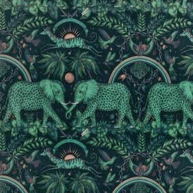 Save F1481/02 Zambezi Velvet Teal Animal/Insect by Clarke And Clarke Fabric