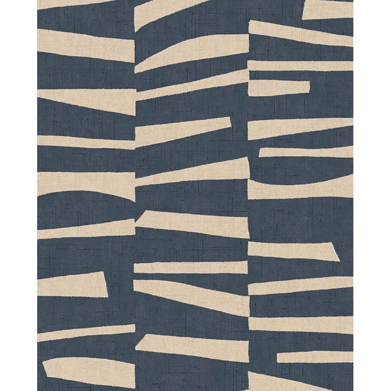 Sample EJ318022 Twist, Ode Dark Blue Staggered Stripes by Eijffinger