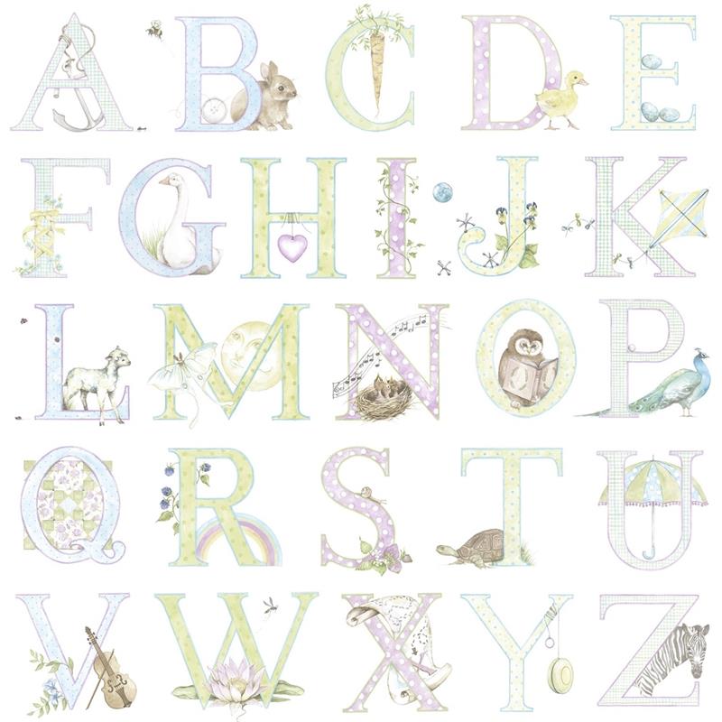 Sample DA62009 Day Dreamers, Alphabet Light Pastel Seabrook Wallpaper