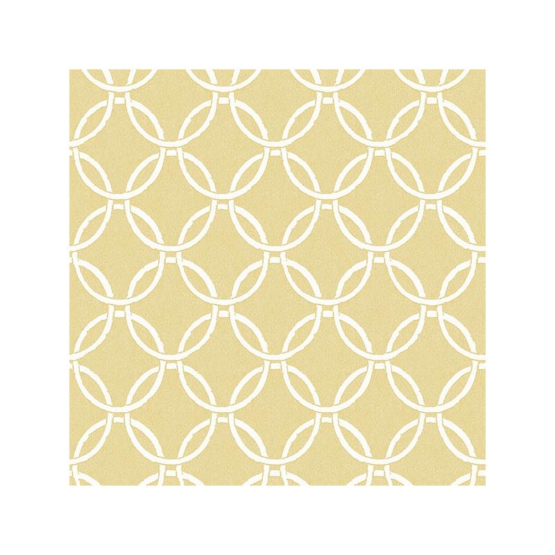 Sample 3122-11003 Flora and Fauna Quelala Yellow Ring Ogee by Chesapeake Wallpaper