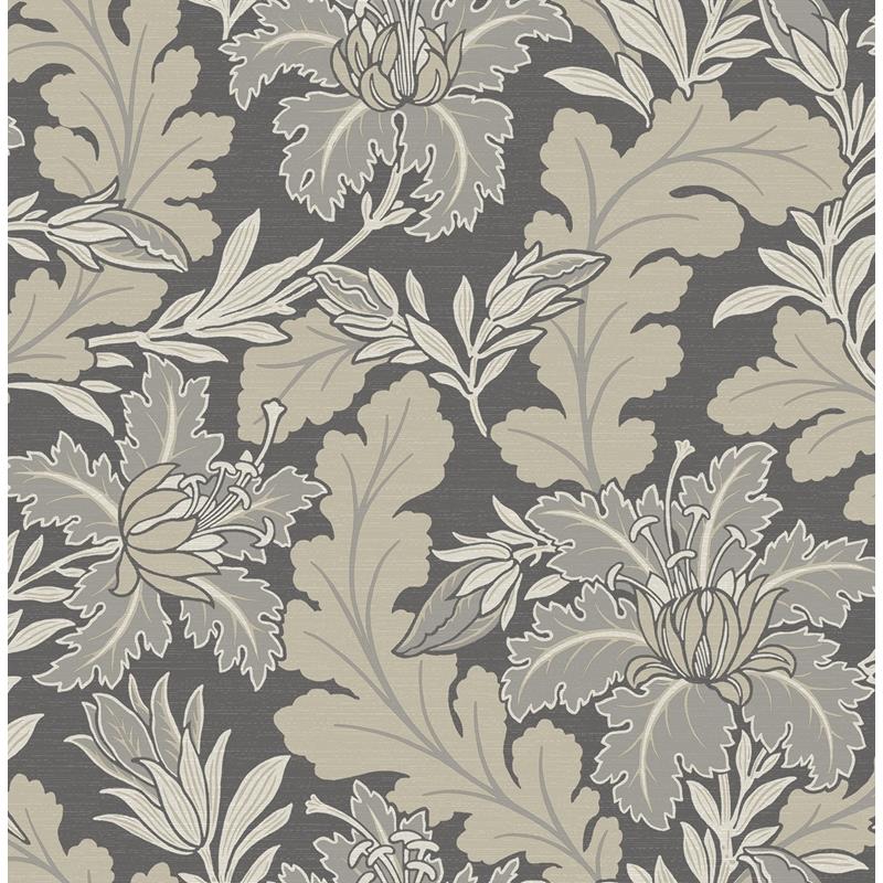 Sample 2970-26143 Revival, Butterfield Grey Floral Wallpaper by A-Street Prints Wallpaper