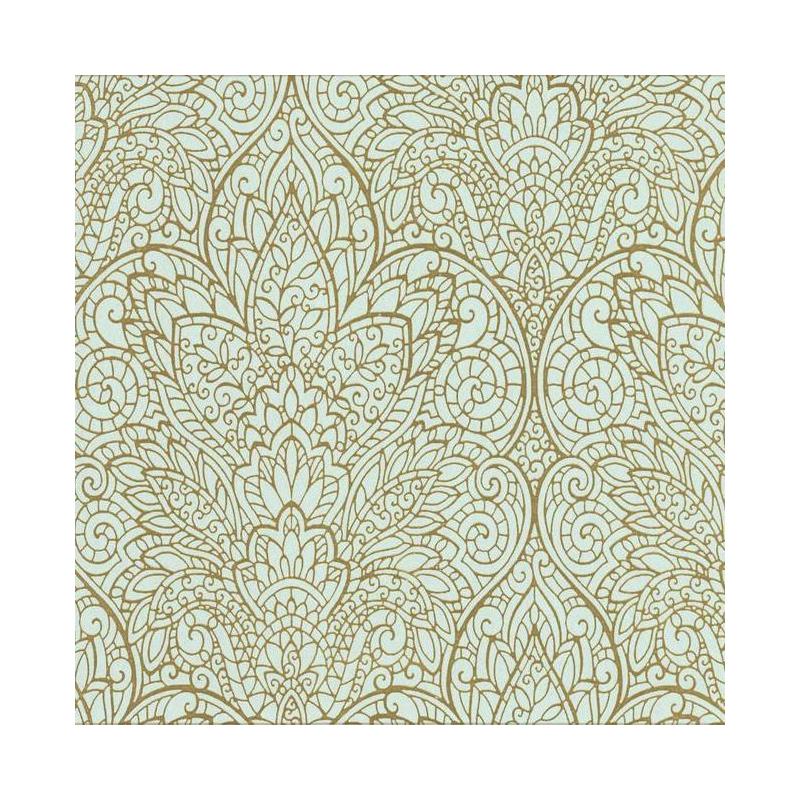 Sample CD4008 Decadence, Paradise color Blue, Damask by Candice Olson Wallpaper