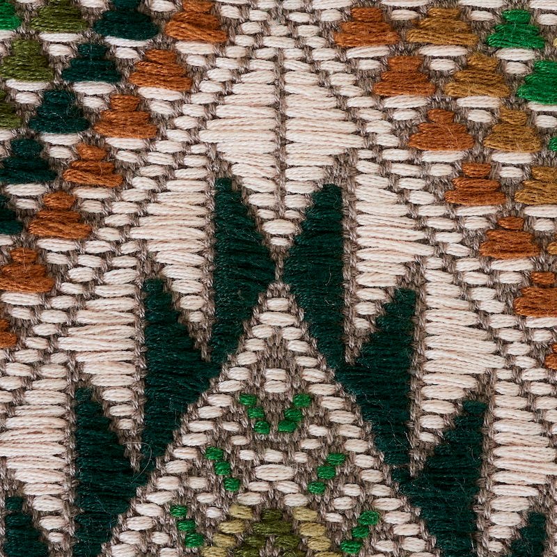 Looking 79243 Coyolate Hand Woven Brocade Green Schumacher Fabric