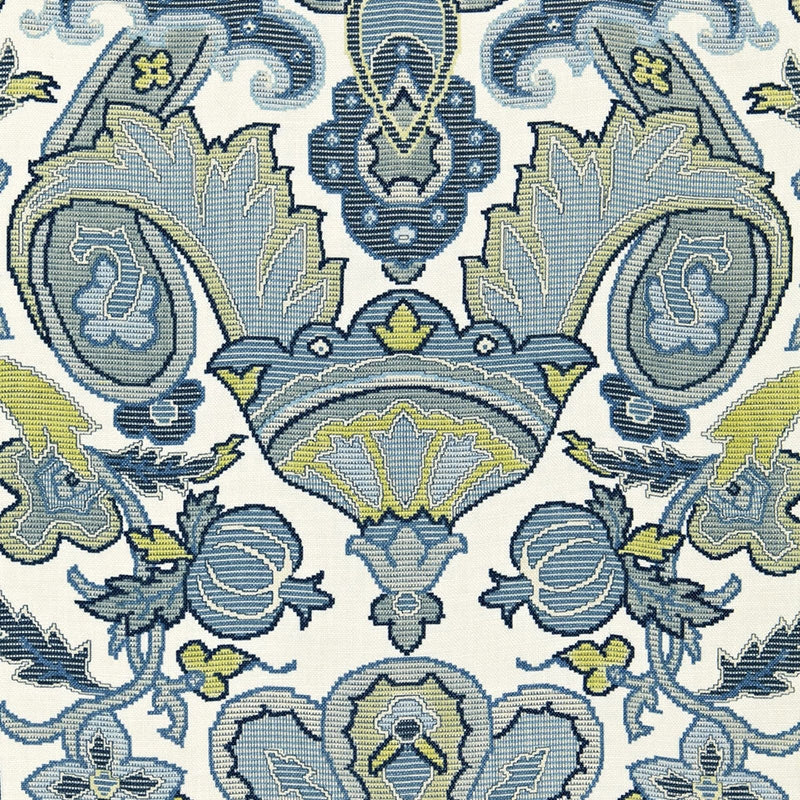 Purchase sample of 175080 Mataura Linen Print, Aegean by Schumacher Fabric