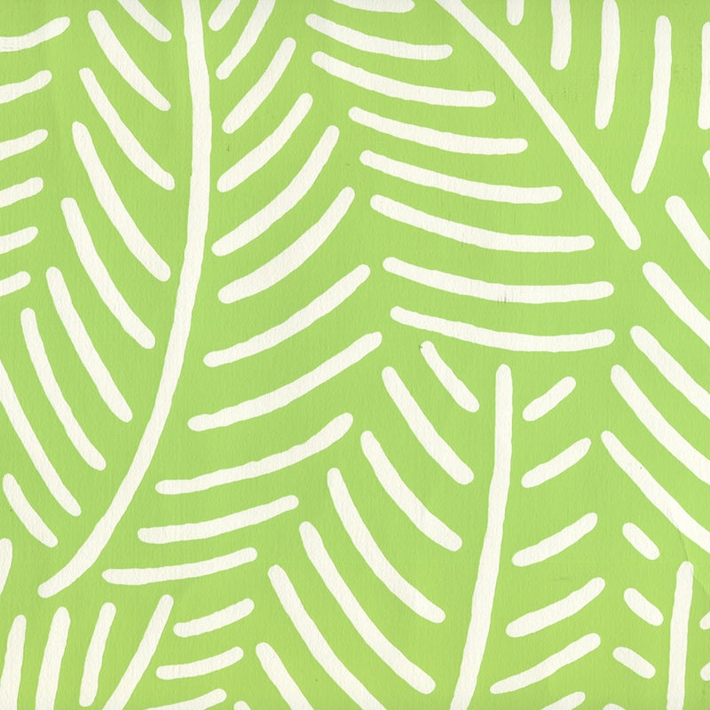 Sample CP1025W-04 Sauvage Reverse, Jungle Green On Almost White by Quadrille Wallpaper