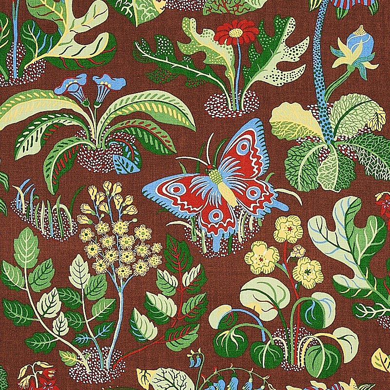 Purchase sample of 176186 Exotic Butterfly, Brown by Schumacher Fabric