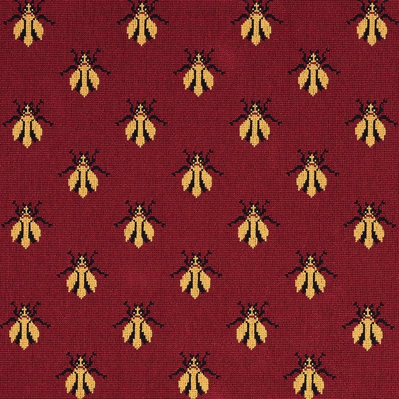 Purchase sample of 77410 Bee Epingle, Red by Schumacher Fabric