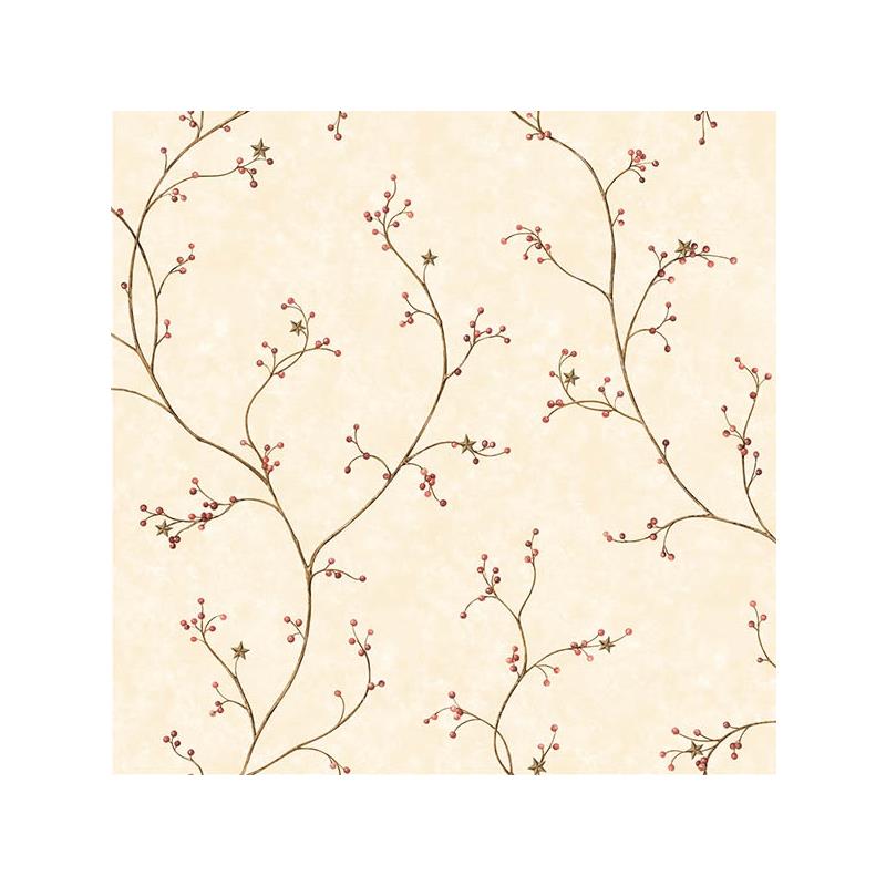 Sample 3123-44034 Homestead, Justine Khaki Berry Trail by Chesapeake Wallpaper