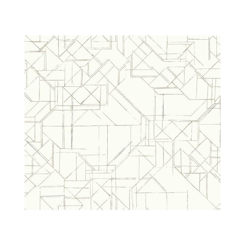 Sample PSW1051RL Line Art, Geometrics Grey Peel and Stick Wallpaper