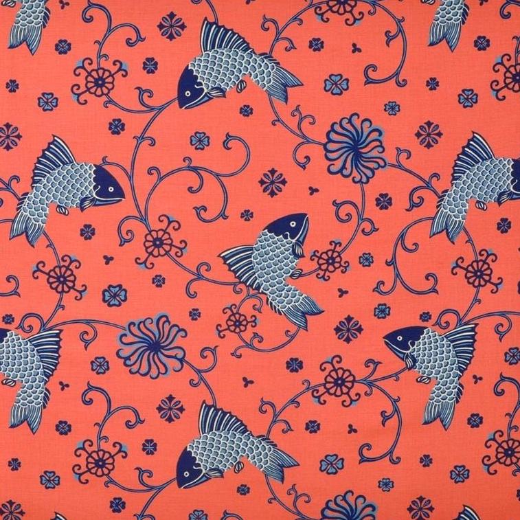 Purchase 949104.LJ Oriental Fishes Indigo multipurpose lee jofa fabric Fabric