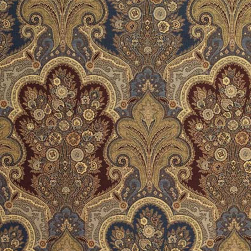 Purchase sample of 3362044 New Castle Paisley, Indigo by Schumacher Fabric