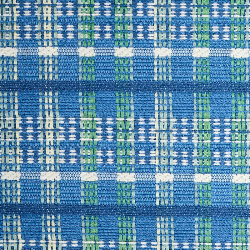Purchase sample of 79071 Zealand Check, Peacock by Schumacher Fabric