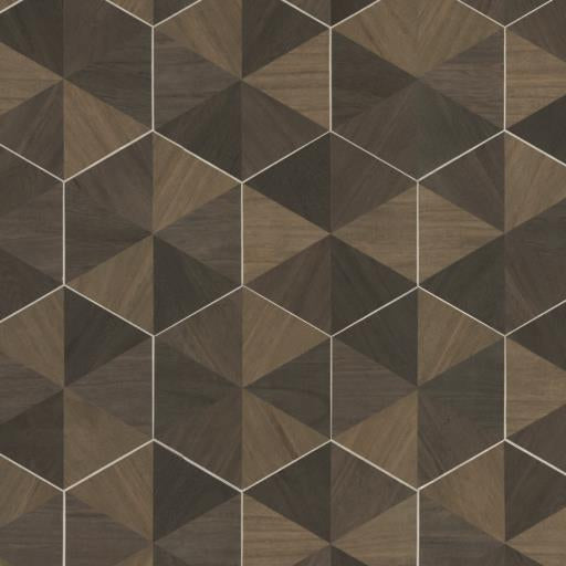 Acquire HO2103 Ronald Redding Traveler Hexagram Wood Veneer Brown/Black Ronald Redding Wallpaper