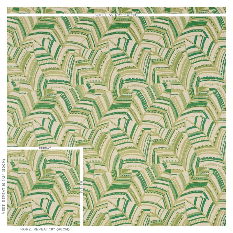 Acquire 178650 Deco Leaves Palm Schumacher Fabric