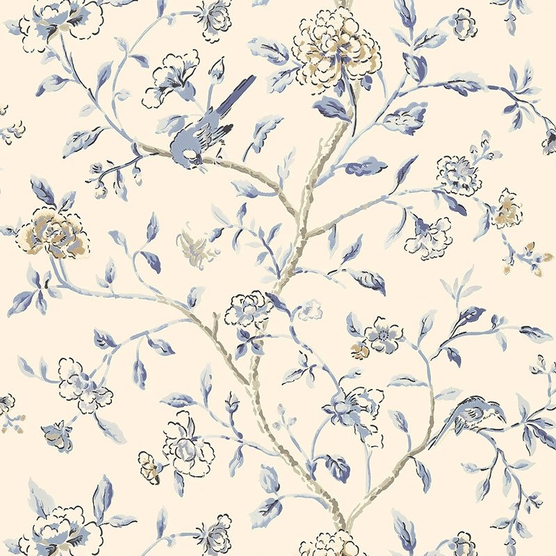 Select 5004401 Annabelle Vine Porcelain Schumacher Wallpaper