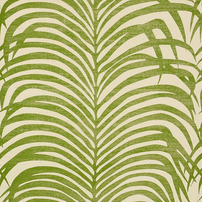 Find 5008221 Zebra Palm Sisal Green Schumacher Wallpaper