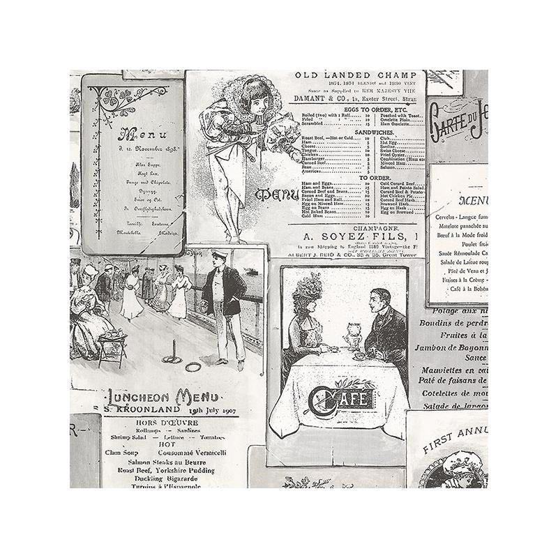 Sample FK26953 Black Newspaper wallpaper Norwall Wallpaper