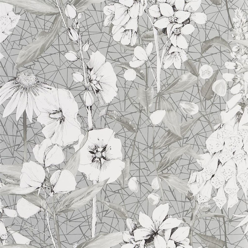 Sample PDG1050-04 Emilie Silver by Designer Guild Wallpaper