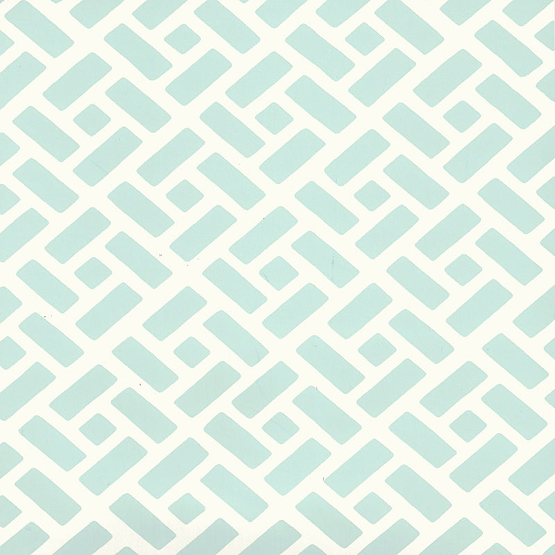 Sample 6990WP-03PV Edo, Celadon on White Vinyl by Quadrille Wallpaper