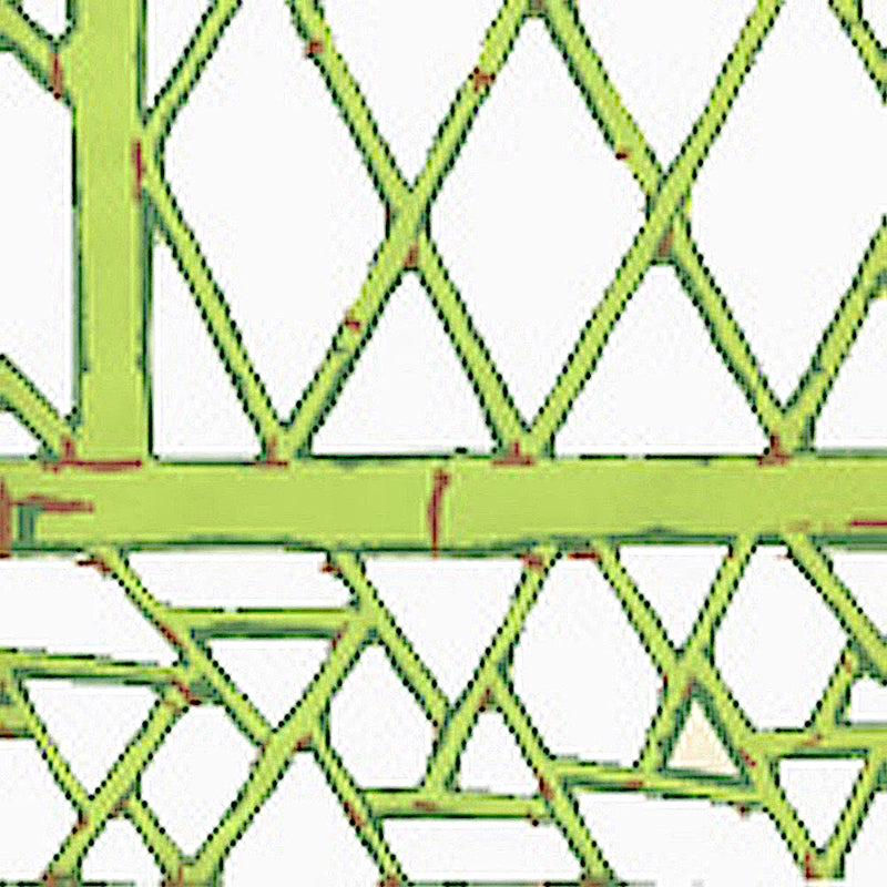Sample 6020W-09 Lyford Trellis, Lime Forest Green Tobacco on Cream by Quadrille Wallpaper