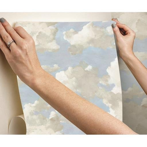 View Psw1079Rl Watercolors Novelty Blue Peel And Stick Wallpaper