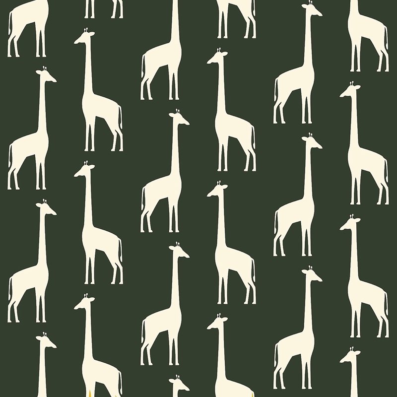 Select 4060-139060 Fable Vivi Green Giraffe Wallpaper Green by Chesapeake Wallpaper