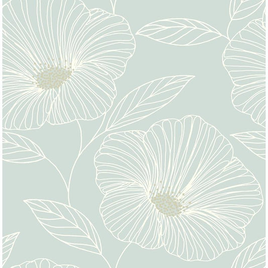 Order 2764-24321 Mythic Seafoam Floral Mistral A-Street Prints Wallpaper