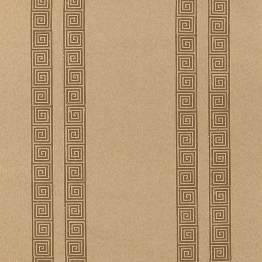 Shop 5005364 Greek Key Stripe Tabac Schumacher Wallpaper